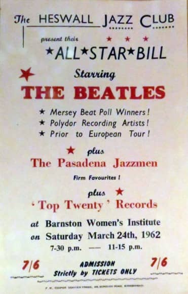 Heswall Jazz Club poster, 24 March 1862