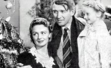 James Stewart, Donna Reed, and Karolyn Grimes in It's A Wonderful Life (1946)