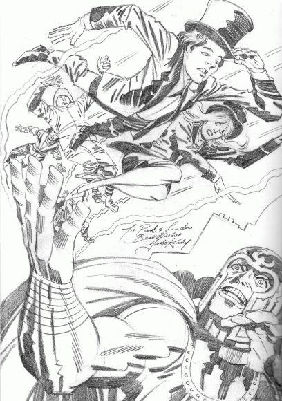 Paul and Linda McCartney with Magneto, by Jack Kirby (pencils)