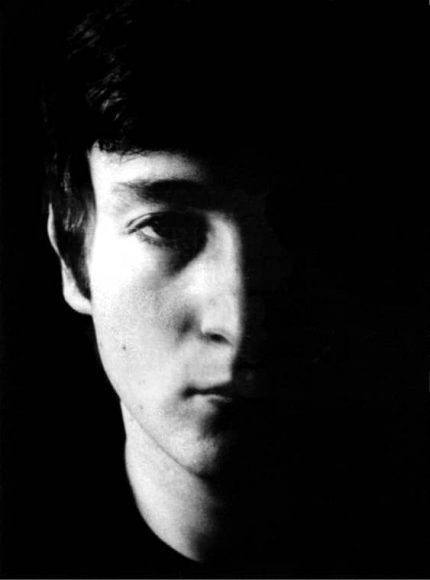 John Lennon in Stuart Sutcliffe's art studio at Astrid Kirchherr's house, 1962