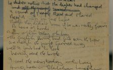 John Lennon's handwritten lyrics for A Day In The Life