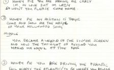 Paul McCartney's handwritten lyrics for Honey Pie