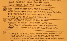 John Lennon's handwritten lyrics for In My Life