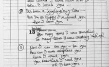 George Harrison's handwritten lyrics for Long Long Long