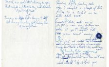 John Lennon's handwritten lyrics for Lovely Rita