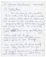 Paul McCartney's handwritten lyrics for Teddy Boy