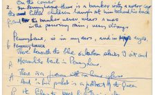 Paul McCartney's handwritten lyrics for Penny Lane