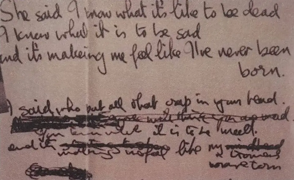 John Lennon's lyrics for She Said She Said, 1966