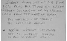 George Harrison's handwritten lyrics for The Inner Light