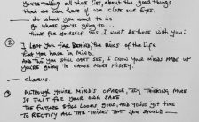 George Harrison's handwritten lyrics for Think For Yourself