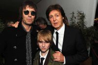 Paul McCartney with Liam and Gene Gallagher, 2 October 2012