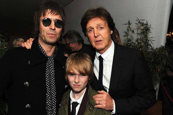 Paul McCartney with Liam and Gene Gallagher, 2 October 2012