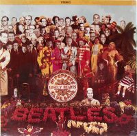 Sgt Pepper's Lonely Hearts Club Band featuring faces of Capitol Records staff members