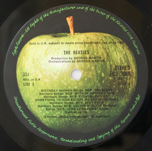 The Beatles (White Album) label, side 3